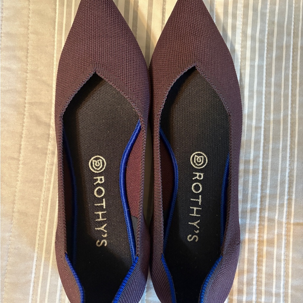 Rothy's Women's The Point Flats - Black, Purple, and Gray bundle, All Size 10 - Picture 4 of 8